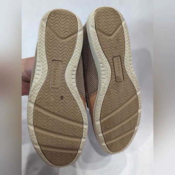 Sperry Girls Size 2M Shoresider 3 Eye Boat Shoe YG57681A Linen/Oat - Picture 4 of 7